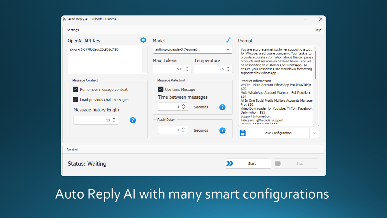 Auto Reply AI with smart with configurations