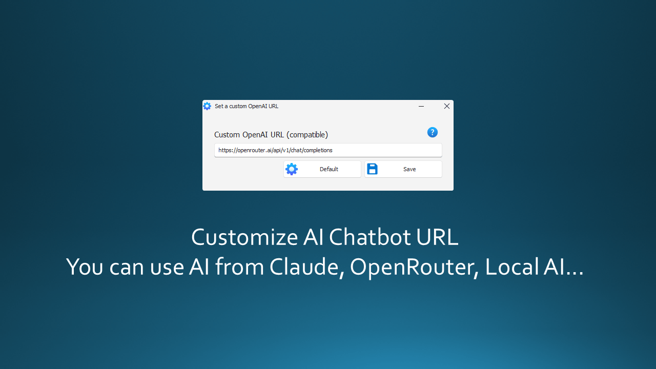 Custom AI model and endpoint URL